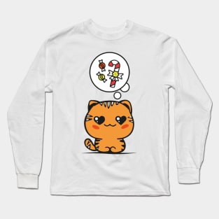 Kitty cat Christmas candy crave Long Sleeve T-Shirt